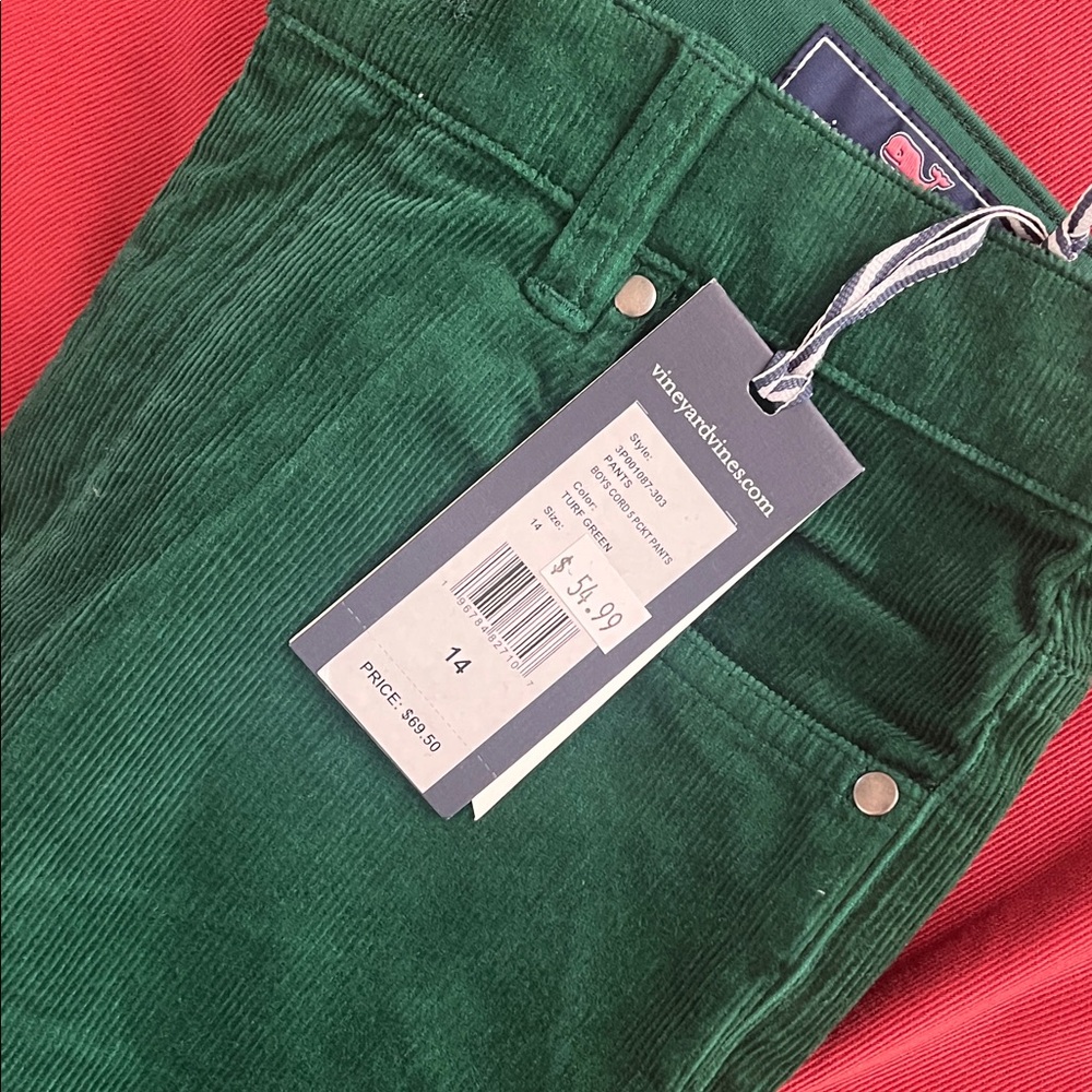Green Corduroy Kids VV Pants